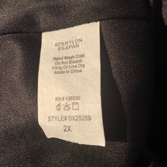 Charlotte Russe Black Lace Dress Long Sleeve Round Neck Stretch Party US2X UK 24 - Picture 7 of 13